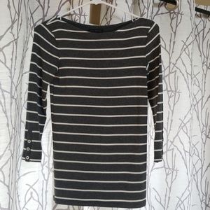 Willi Smith fitted cotton blend striped top